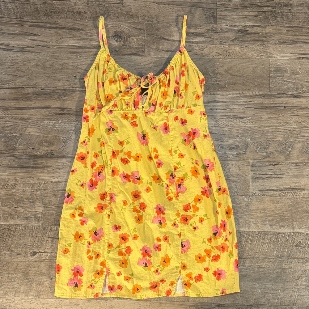 Wild Fable Yellow, Orange and Pink Floral Spaghetti Strap Sundress - Size M